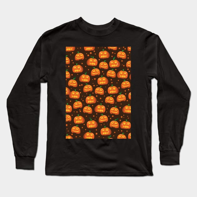 Halloween Pumpkin head Long Sleeve T-Shirt by nickemporium1